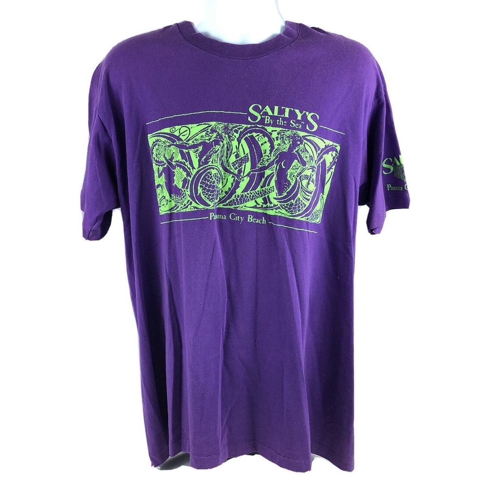 Saltys By The Sea Bar T-Shirt XL Panama City Beach Florida Single Stitch Vintage